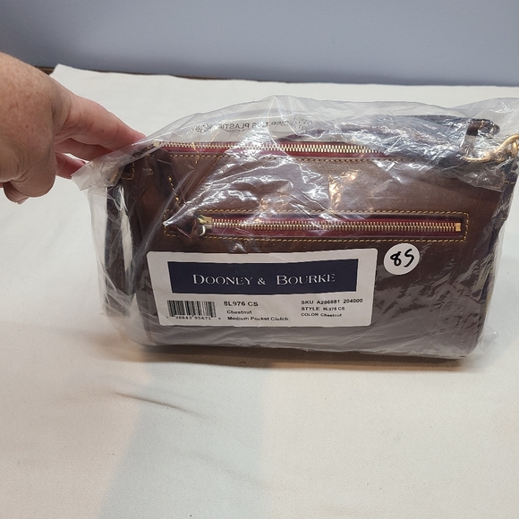 Dooney & Bourke Authentic Medium Pocket Clutch, RARE Chestnut Color, NWOT